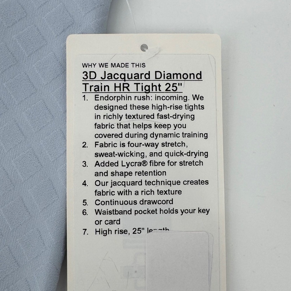 Lululemon 3D Jacquard Diamond Train HR Tight 25 Blue LW5GQKS JJSB Womens Size 14 - Picture 5 of 5